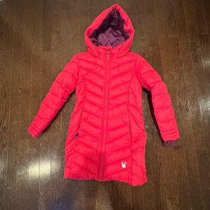 Spyder Pink Hooded Puffer Jacket Girls 7/8 New w/o Tag